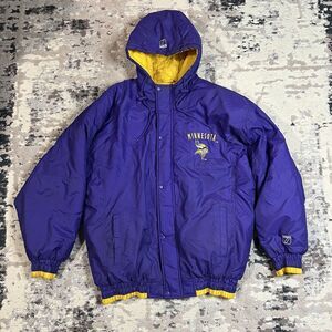 Vintage Logo 7 Minnesota Vikings Jacket Mens M Puffer Full Zip NFL Gameday